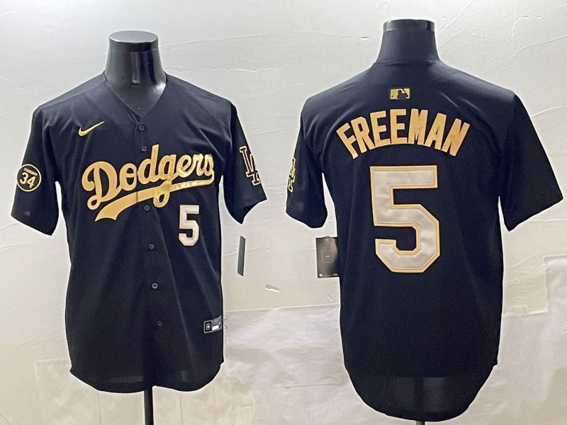 Men Los Angeles Dodgers #5 Freeman Black Gold Nike 2025 MLB Jersey style 4252->houston astros->MLB Jersey